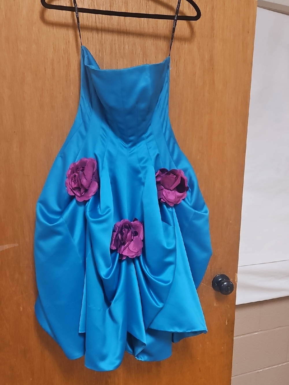 Betsey Johnson Teal Satin Dress